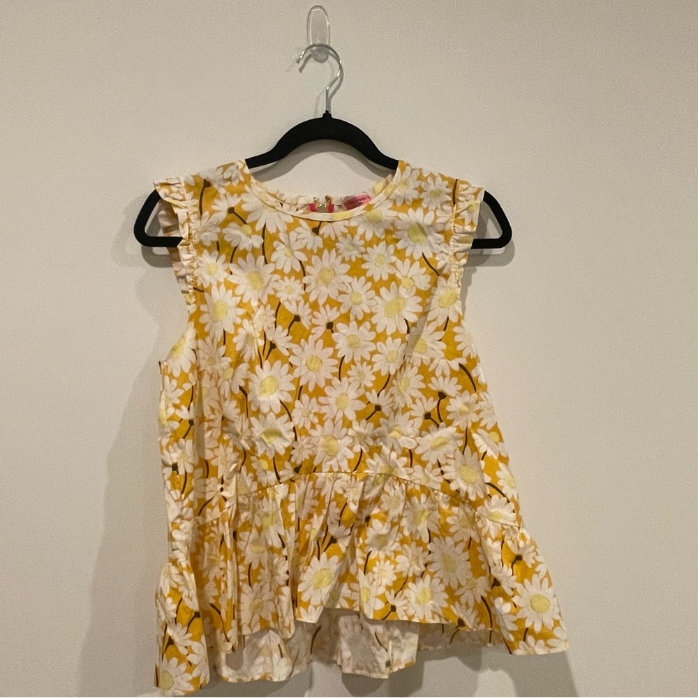 Kate Spade Yellow Daisy Peplum Top size 8 💯 authentic super cute!!!